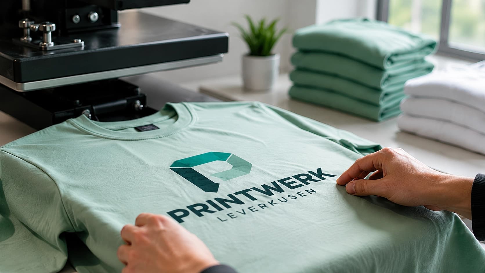 T-Shirt auf einer Druckpresse