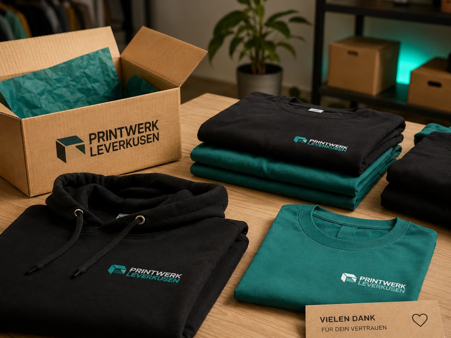 Bedruckte Shirts mit Thank-you-Motiv
